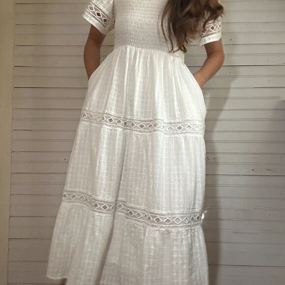 Baltic Born Loveland Geo White Lace Maxi Dress - Picture 4 of 6